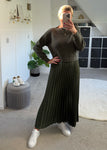 Khaki 2 in 1 Pleated Jumper Dress