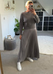 Grey/Silver 2 in 1 Pleated Jumper Dress