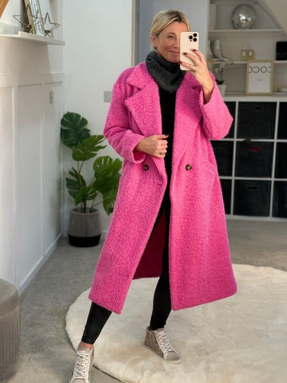 Black Double Breasted Cosy Coat