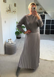 Grey/Silver 2 in 1 Pleated Jumper Dress