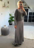 Grey/Silver 2 in 1 Pleated Jumper Dress