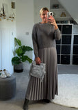 Grey/Silver 2 in 1 Pleated Jumper Dress