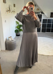 Grey/Silver 2 in 1 Pleated Jumper Dress