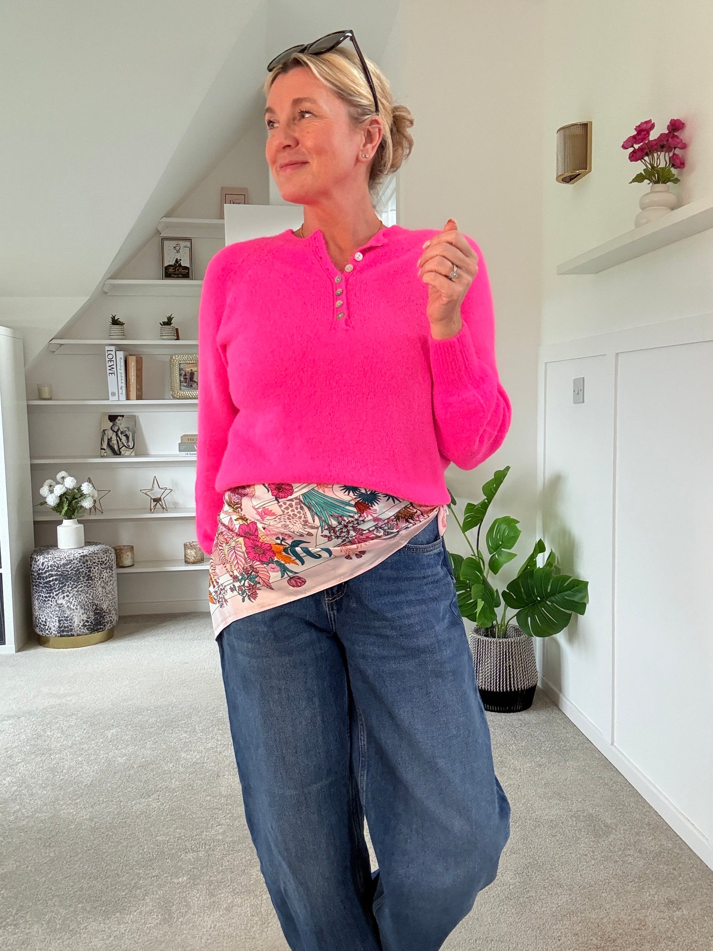 Bubblegum Pink Alpaca Mix Button Cardigan