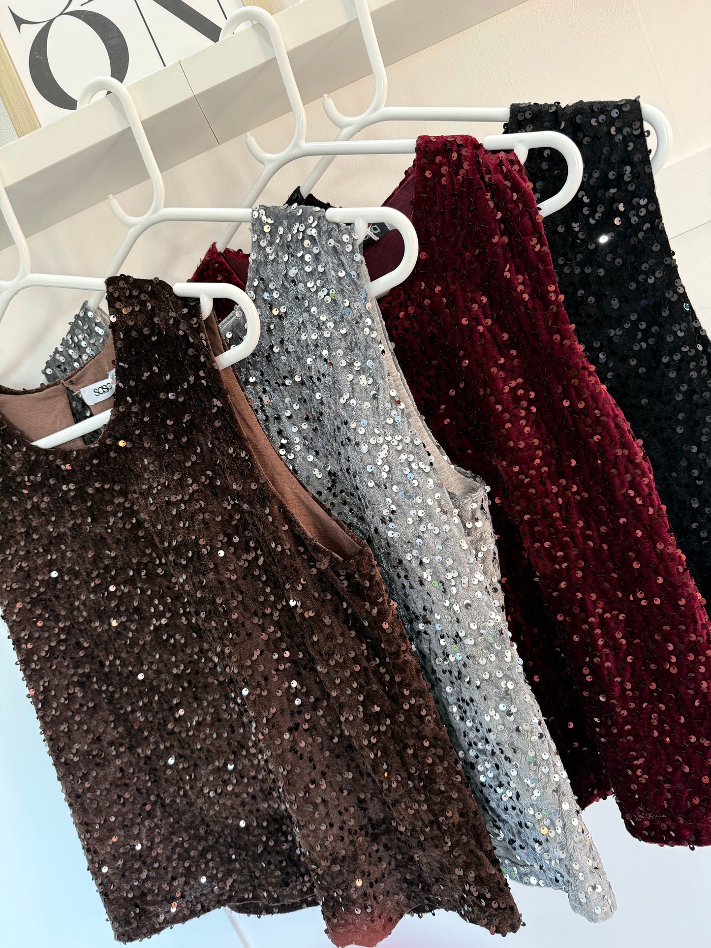 Burgundy Sequin Sleeveless Top