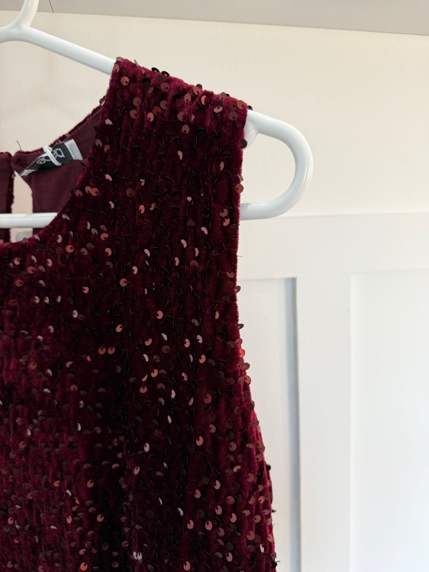 Burgundy Sequin Sleeveless Top