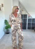 Katy Puma Print Wide Leg Trousers