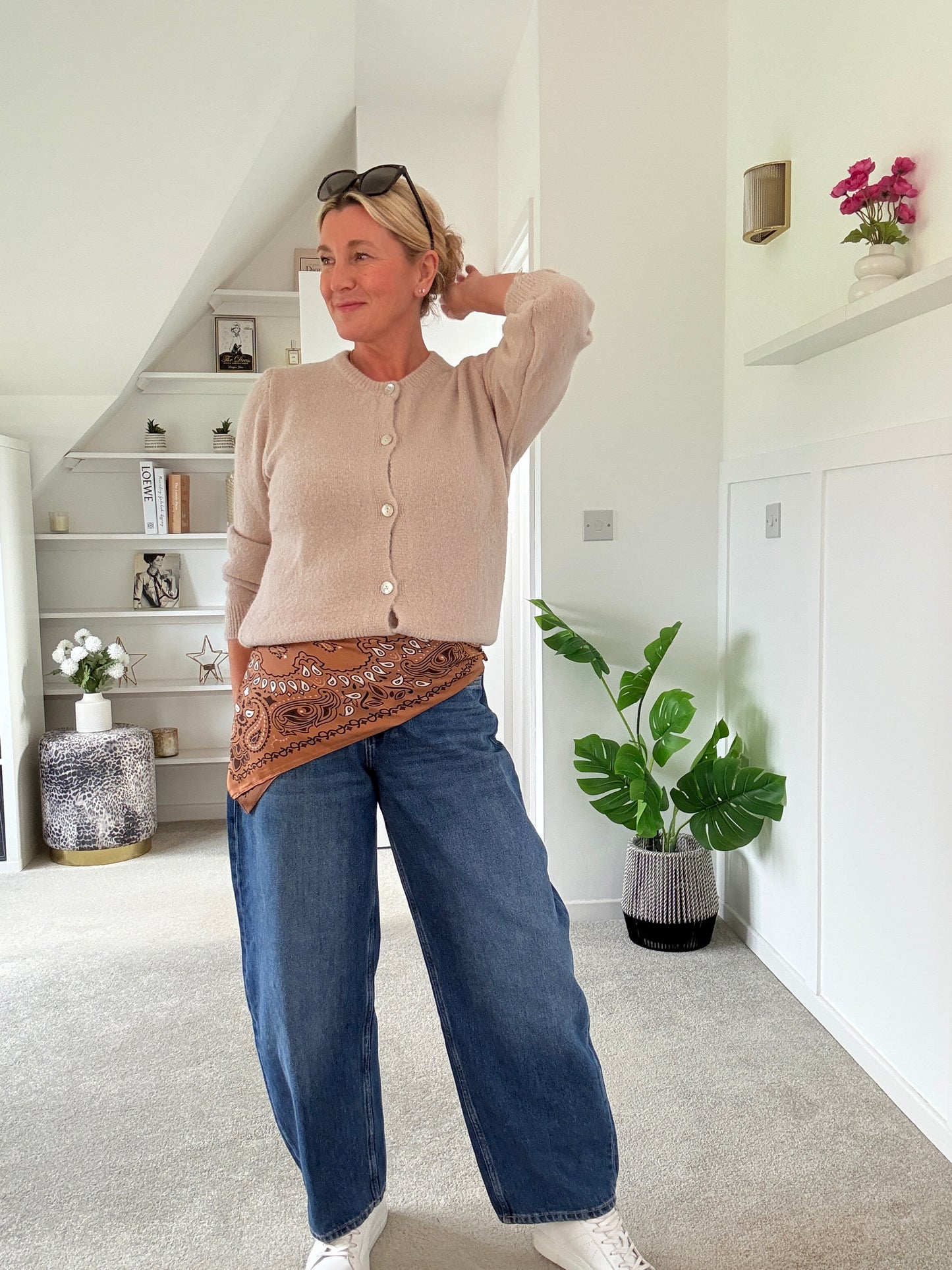Beige Alpaca Mix Button Cardigan