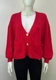 Red 2 Button Cardigan