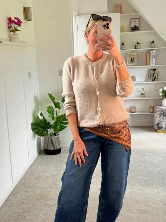 Spring Green Alpaca Mix Button Cardigan
