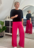 Pink/Red Stripe Wide Leg Trousers