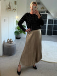 Gold Foil Metallic Pleated Skirt