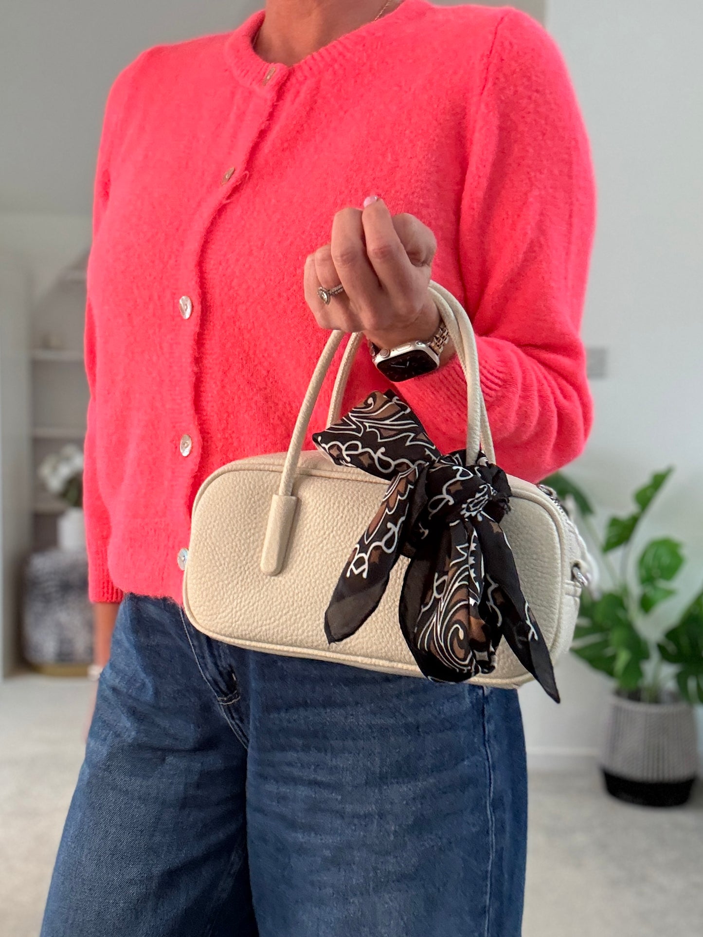 Tan Paisley Bandana Square Silk Touch Scarf 70cm