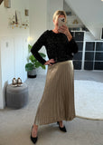 Gold Foil Metallic Pleated Skirt