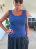 Cobalt Scallop Edge Vest Top