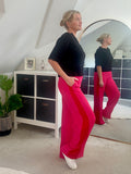 Pink/Red Stripe Wide Leg Trousers