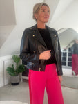 Pink/Red Stripe Wide Leg Trousers