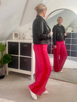 Pink/Red Stripe Wide Leg Trousers