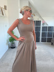 Mocha Scallop Edge Vest Top