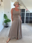 Mocha Scallop Edge Vest Top