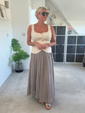 Stone Scoop Neck Gold Button Waistcoat