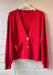 Red 2 Button Cardigan