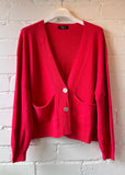 Red 2 Button Cardigan