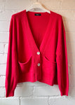 Red 2 Button Cardigan