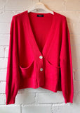 Red 2 Button Cardigan