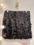 Black Disc Sequin Mini Skirt