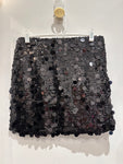 Black Disc Sequin Mini Skirt