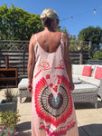 Melina Coral Strappy Contrast Back Maxi Dress