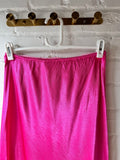 Hot Pink Silky Slip Skirt