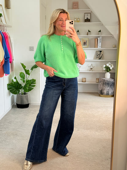 Butter Alpaca Mix Diamanté Button Jumper