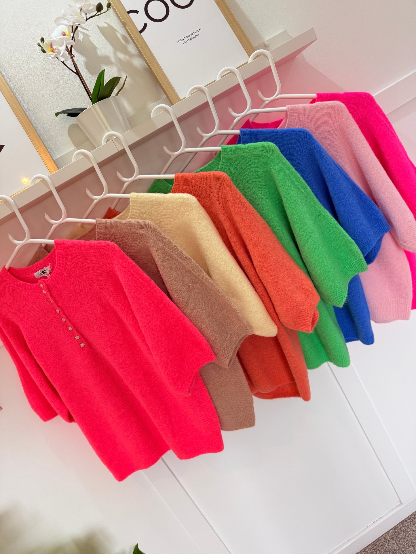 French Blue Alpaca Mix Diamanté Button Jumper