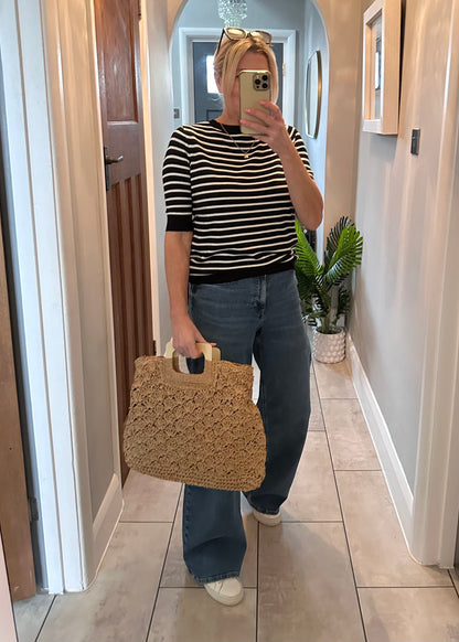 Madison Medium Blue High Waist Wide Leg Jeans