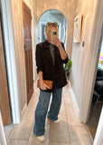 Black Tailored One Button Oversized Blazer