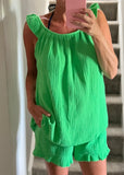 Green Frill Cheesecloth Co Ord