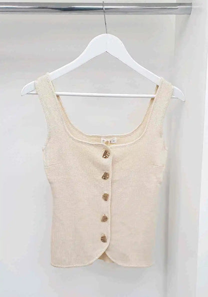 Chocolate Scoop Neck Gold Button Waistcoat