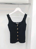 Stone Scoop Neck Gold Button Waistcoat