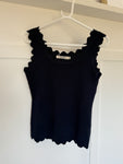Navy Scallop Edge Vest Top