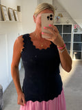 Navy Scallop Edge Vest Top