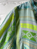 Green Aztec Print Short Cotton Dress