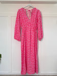 Neon Pink Large Leopard Cheesecloth Dress