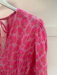 Neon Pink Large Leopard Cheesecloth Dress