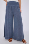 Mocha Washed Linen Wide Leg Trousers