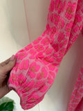 Neon Pink Large Leopard Cheesecloth Dress