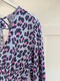 Neon Pink Large Leopard Cheesecloth Dress