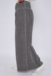 Mocha Washed Linen Wide Leg Trousers