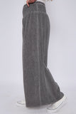 Mocha Washed Linen Wide Leg Trousers